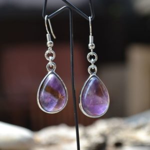 Boucles d'oreilles Améthyste sur argent