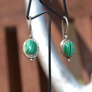 Boucles d'oreilles Malakite et argent