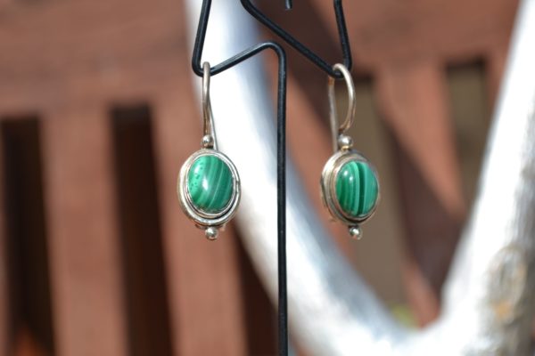 Boucles d'oreilles Malakite et argent