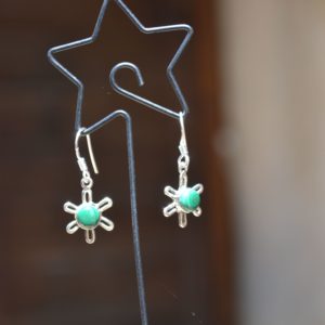 Boucles d'oreilles Malakite étoile et argent plaqué