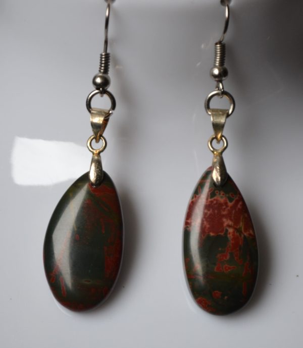 Boucles d'oreilles en Jaspe Picasso