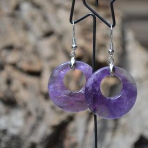 Boucles d'Oreilles rondes Améthyste