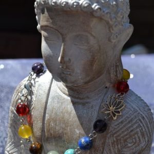 Bracelet 7 chakras 8mm Fleur