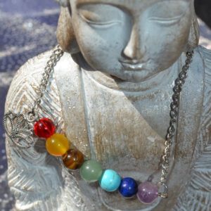Bracelet 7 chakras 8mm fleur de Lotus