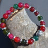 Bracelet Agates roses et vertes 8mm tête de Bouddha – Image 2
