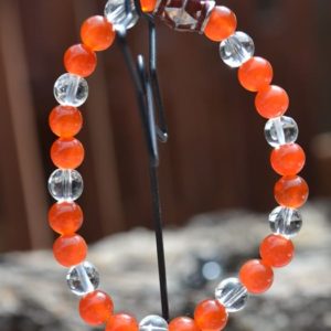 Bracelet Énergie Cornaline et Cristal de roche 6mm