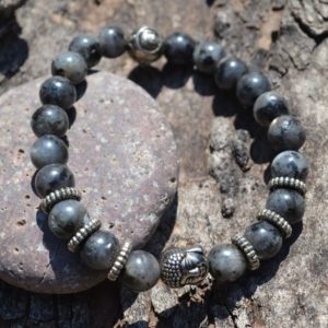 Bracelet Labradorite et Bouddha 8mm