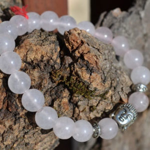 Bracelet Quartz rose 8mm bouddha