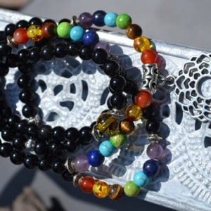 Collier Mala Onyx et 7 chakras
