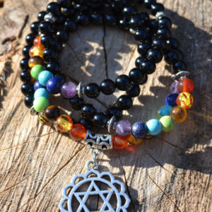 Collier Mala Tourmaline et 7chakras