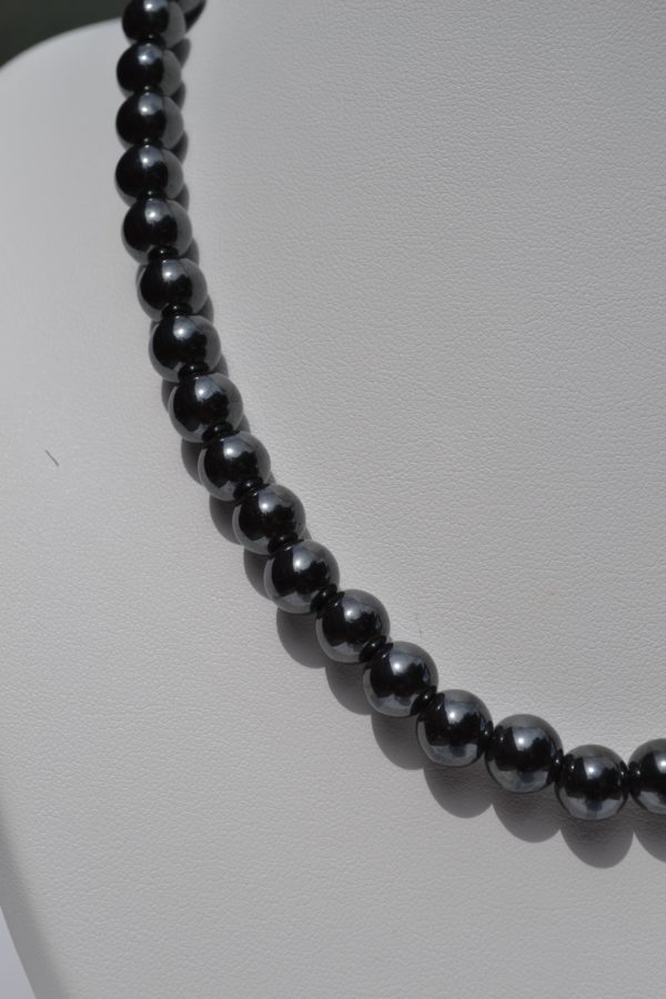 Collier taille standard Hématite 8mm – Image 2