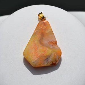 Pendentif Agate brute jaune