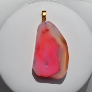 Pendentif Agate brute rose