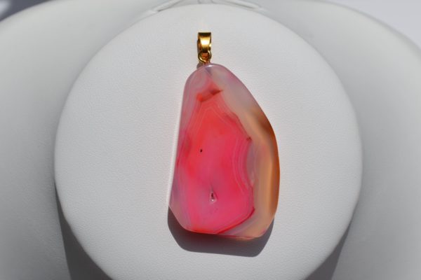 Pendentif Agate brute rose