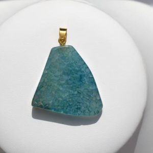 Pendentif Agate brute vert pâle