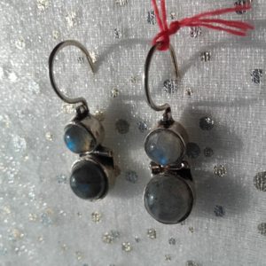 Boucles d'oreilles en Labradorite sur argent