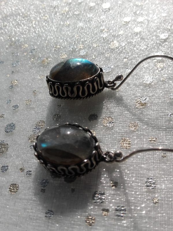 Boucles d'oreilles Labradorite sur argent – Image 2