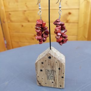 Boucles d'oreilles Jaspe rouge