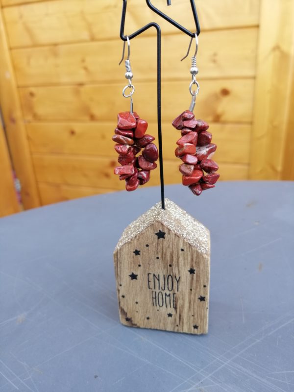Boucles d'oreilles Jaspe rouge