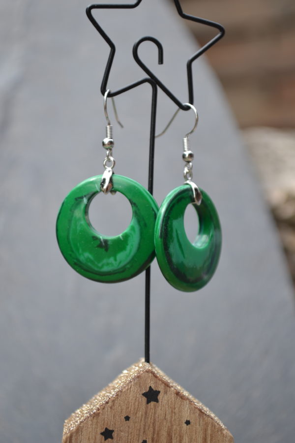 Boucles d'oreilles en Agate verte
