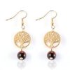 Boucles d'oreilles Œil de Tigre et arbre de vie – Image 3