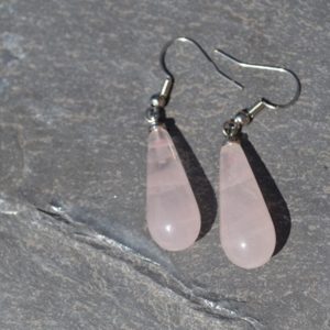 Boucles d'oreilles Quartz rose