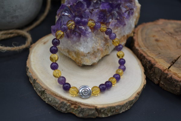 Bracelet Espoir en Améthyste et Citrine 6mm