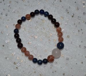 Bracelet Vitalité en Pierres de soleil, Grenat, Lapis Lazuli de 6, 8 et 10mm