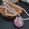Collier long Quartz rose et Jaspe