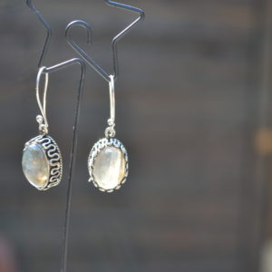 Boucles d'oreilles Labradorite sur argent