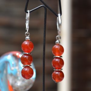 Boucles d'oreilles en Cornaline