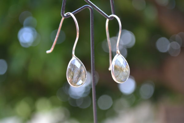Boucles d'oreilles Labradorite et argent – Image 2
