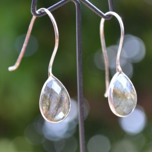 Boucles d'oreilles Labradorite et argent