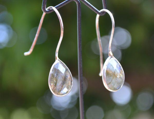 Boucles d'oreilles Labradorite et argent
