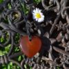 Pendentif cœur en Cornaline avec cordon – Image 2