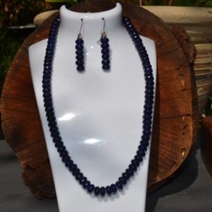 Ensemble INSPIRATION en Saphir, collier et boucles d'oreilles