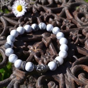 Bracelet Howlite et Bouddha