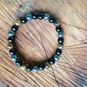 Bracelet Obsidienne, Hématite, Œil de Tigre