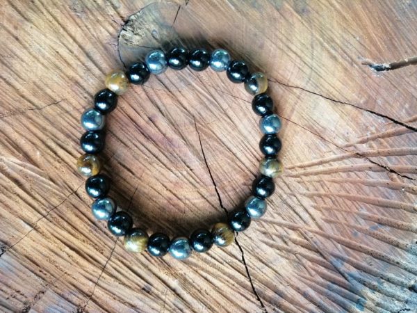 Bracelet Obsidienne, Hématite, Œil de Tigre