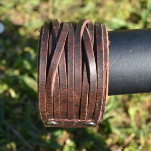 Bracelet en cuir large, marron