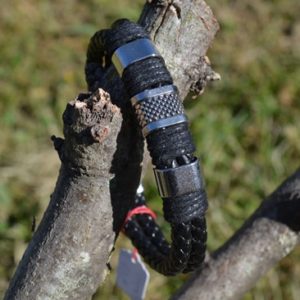 Bracelet cuir noir