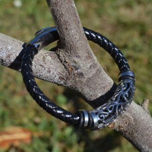 Bracelet cuir noir