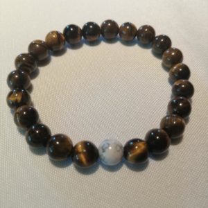 Bracelet Œil de Tigre et Howlite