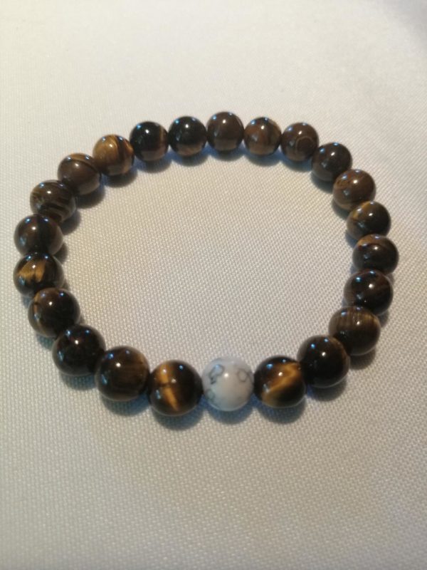Bracelet Œil de Tigre et Howlite