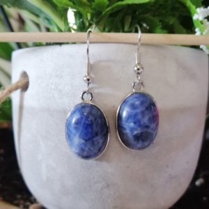 Boucles d'oreilles en Sodalite