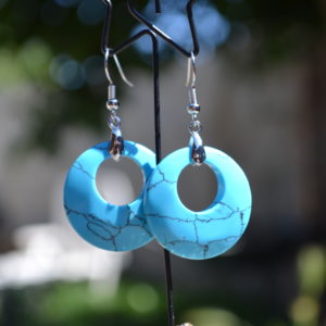 Boucles d'oreilles rondes Turquoises