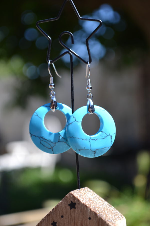 Boucles d'oreilles rondes Turquoises