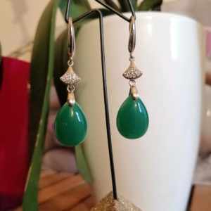 Boucles d'oreilles en Jade vert