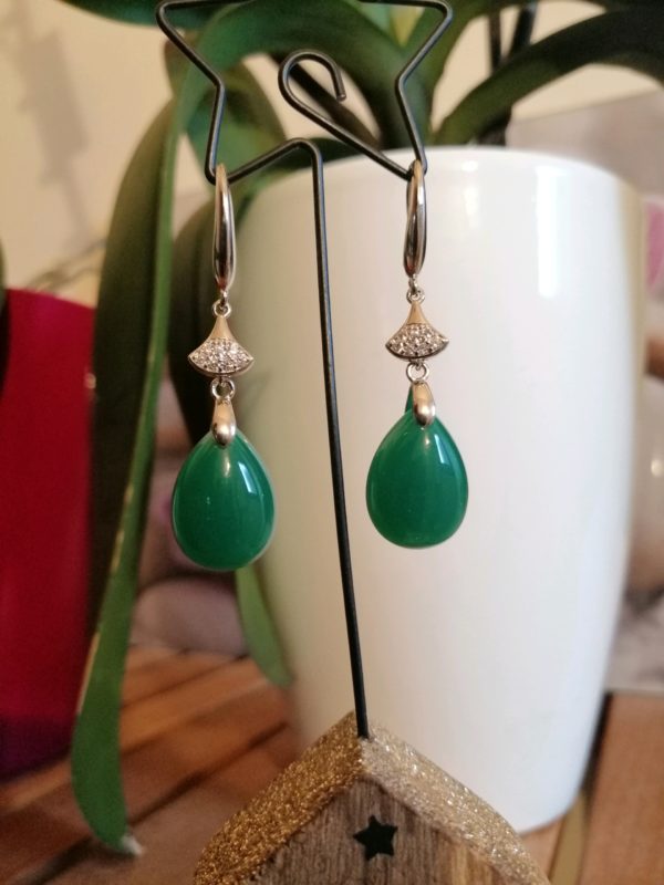 Boucles d'oreilles en Jade vert