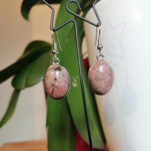 Boucles d'oreilles en Rhodonite
